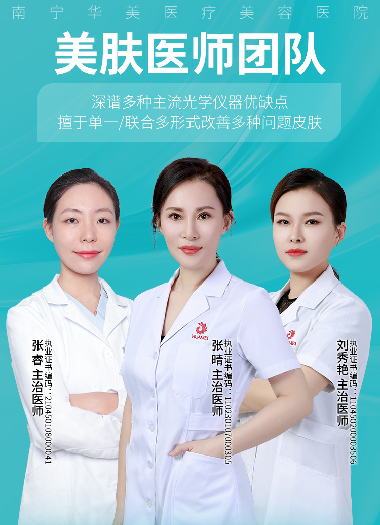 张睿,张晴,刘秀艳,华美皮肤美容医师