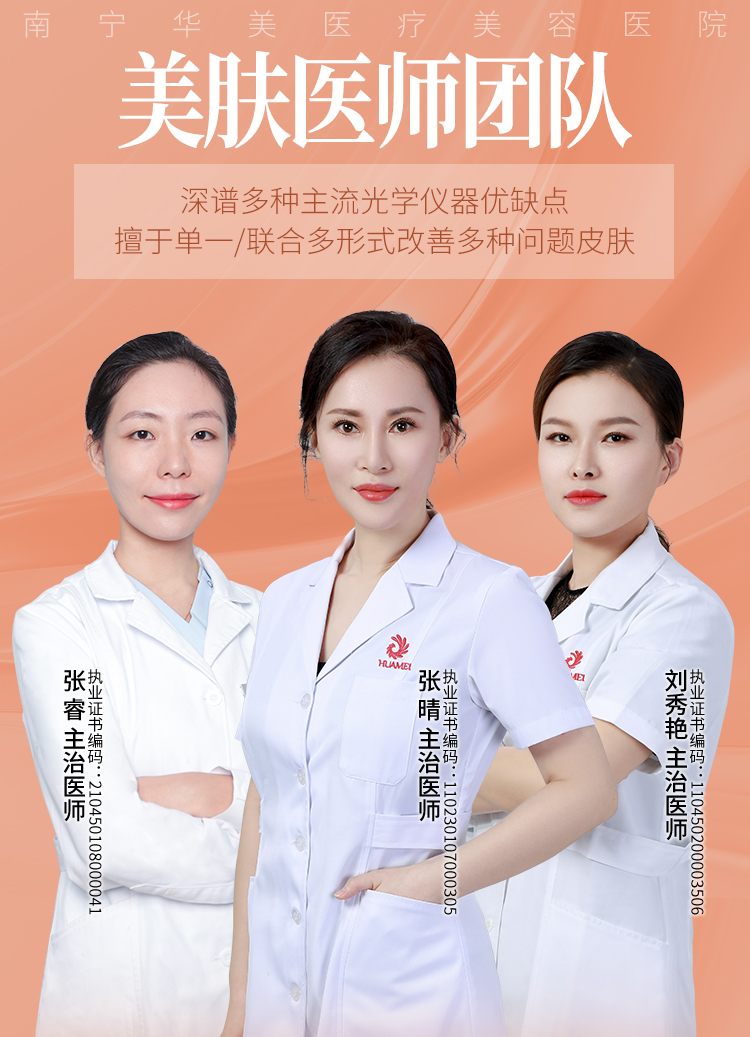 张睿,张晴,刘秀艳,华美皮肤美容医师,南宁美肤医师推荐