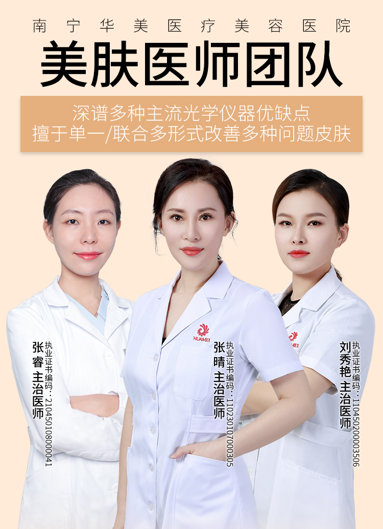 张睿,张晴,刘秀艳,华美皮肤美容医师,南宁美肤医师推荐