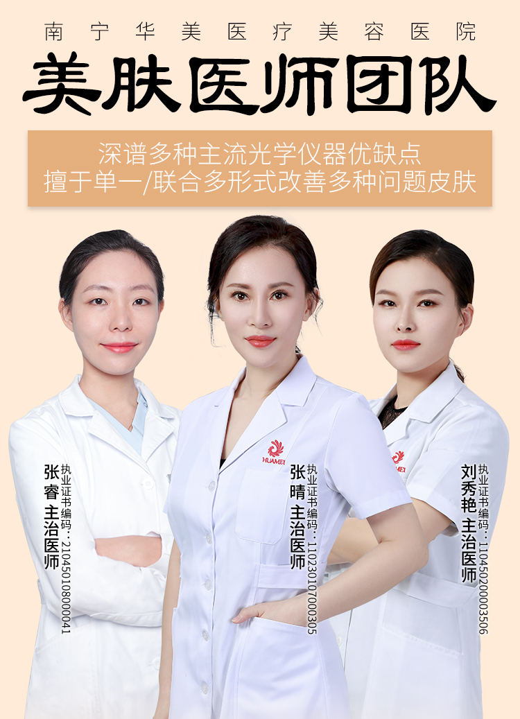 张睿,张晴,刘秀艳,华美皮肤美容医师,南宁美肤医师推荐