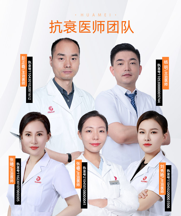杨明,吕佳亿,彭正春,张睿,张晴,刘秀艳,华美除皱抗衰医师