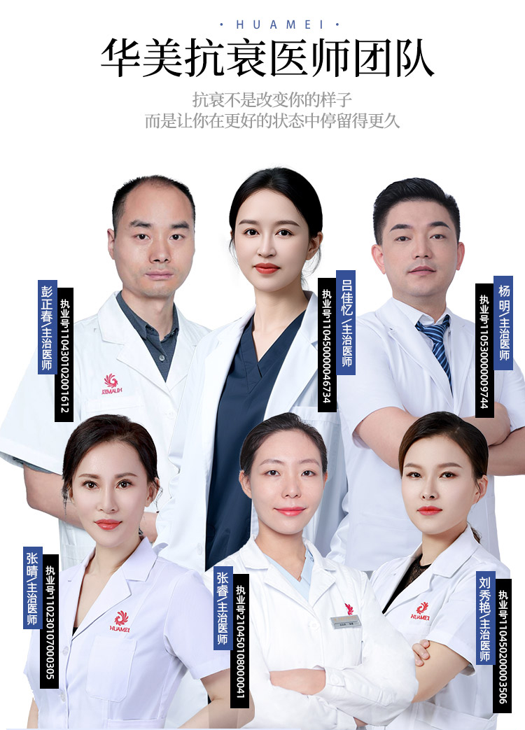 杨明,吕佳亿,彭正春,张睿,张晴,刘秀艳,华美除皱抗衰医师