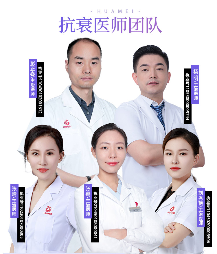 杨明,吕佳亿,彭正春,张睿,张晴,刘秀艳,华美除皱抗衰医师