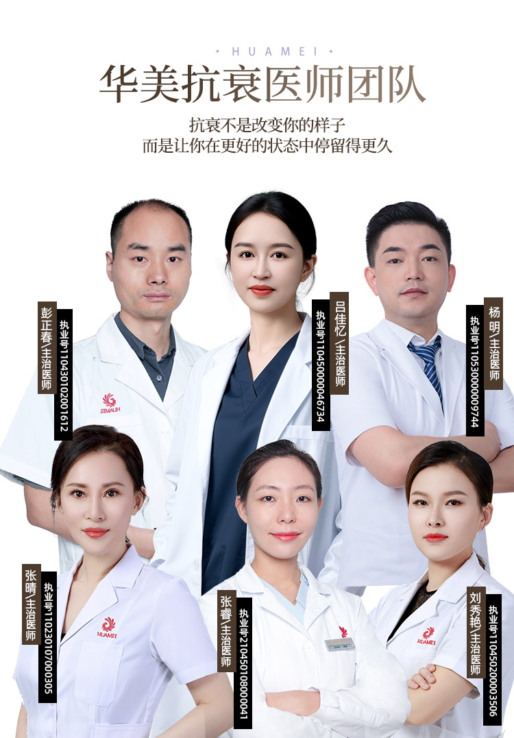 杨明,吕佳亿,彭正春,张睿,张晴,刘秀艳,华美除皱抗衰医师