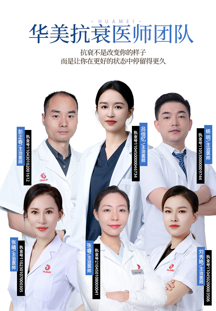杨明,吕佳亿,彭正春,张睿,张晴,刘秀艳,华美除皱抗衰医师